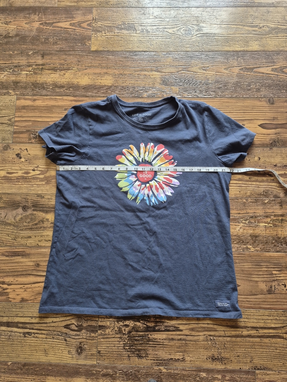 Life Is Good Blue Flower T Shirt Size XL - Picture 3 of 6